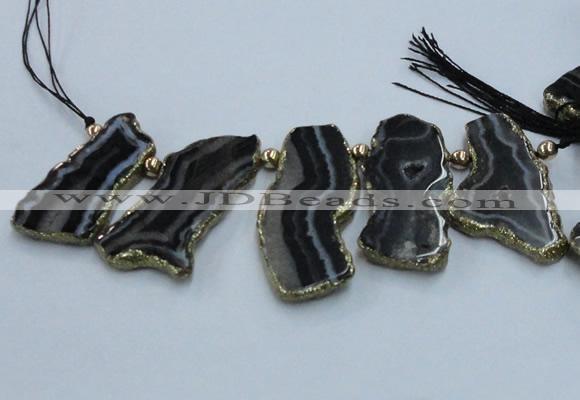 CTD1751 Top drilled 20*35mm - 30*50mm freeform agate slab beads