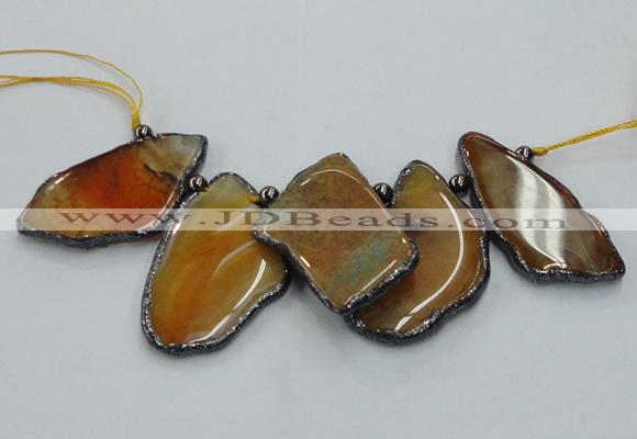 CTD1756 Top drilled 20*40mm - 35*55mm freeform agate slab beads