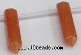 CTD1803 Top drilled 10*30mm - 10*32mm sticks red aventurine beads