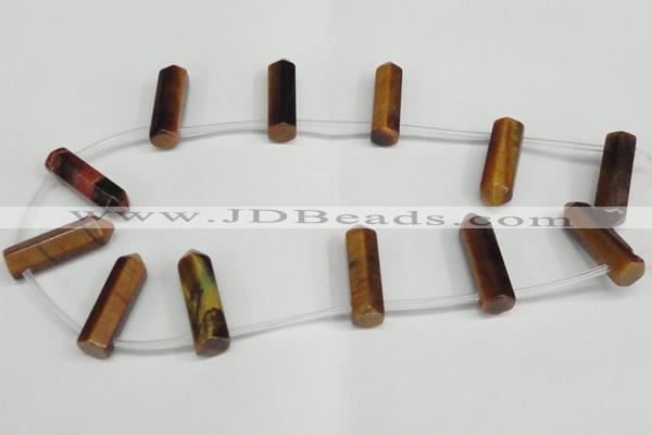 CTD1808 Top drilled 10*30mm - 10*32mm sticks yellow tiger eye beads