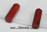 CTD1809 Top drilled 10*30mm - 10*32mm sticks red jasper beads