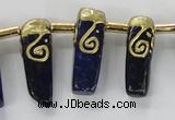 CTD1927 Top drilled 8*20mm - 10*35mm sticks lapis lazuli beads