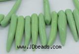 CTD2038 Top drilled 5*15mm - 6*40mm sticks turquoise beads