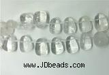 CTD2140 Top drilled 15*25mm - 18*25mm freeform white crystal beads