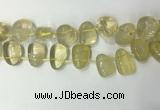 CTD2142 Top drilled 15*25mm - 18*25mm freeform lemon quartz beads