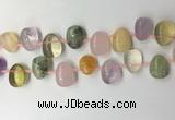 CTD2146 Top drilled 15*25mm - 18*25mm freeform mixed quartz beads