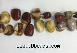 CTD2149 Top drilled 15*25mm - 18*25mm freeform mookaite beads