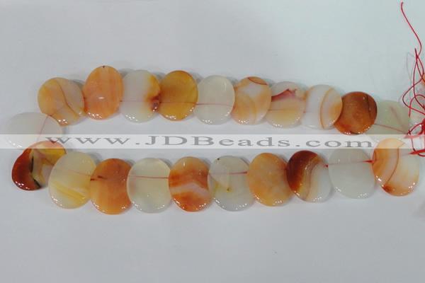 CTD22 Top drilled 20*30mm oval agate gemstone beads wholesale