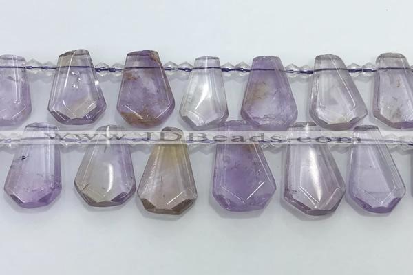 CTD2266 Top drilled 16*28mm - 20*30mm faceted freeform ametrine beads