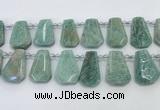 CTD2269 Top drilled 16*28mm - 20*30mm faceted freeform amazonite beads