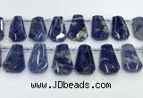 CTD2270 Top drilled 16*28mm - 20*30mm faceted freeform sodalite beads