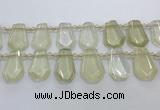 CTD2272 Top drilled 16*28mm - 20*30mm faceted freeform lemon quartz beads