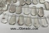 CTD2274 Top drilled 16*28mm - 20*30mm faceted freeform smoky quartz beads