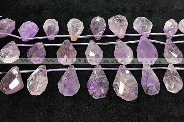 CTD2302 Top drilled 16*22mm - 25*35mm faceted nuggets amethyst beads