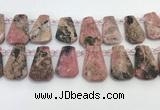 CTD2360 Top drilled 16*18mm - 20*30mm faceted freeform rhodonite beads