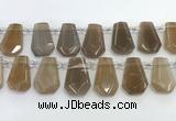 CTD2363 Top drilled 16*18mm - 20*30mm faceted freeform moonstone beads