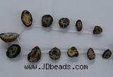 CTD2501 Top drilled 15*20mm - 25*35mm freeform druzy agate beads