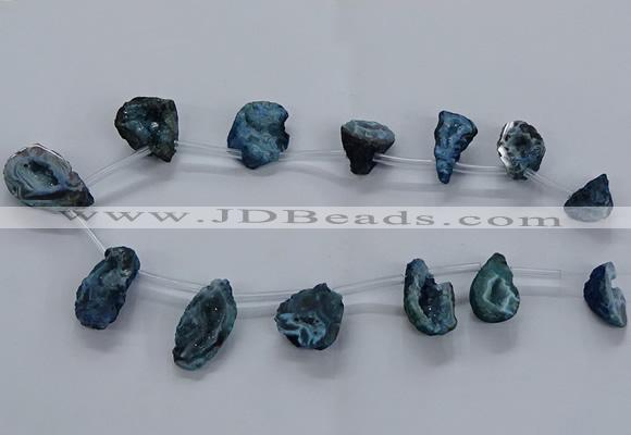 CTD2504 Top drilled 15*20mm - 25*35mm freeform druzy agate beads