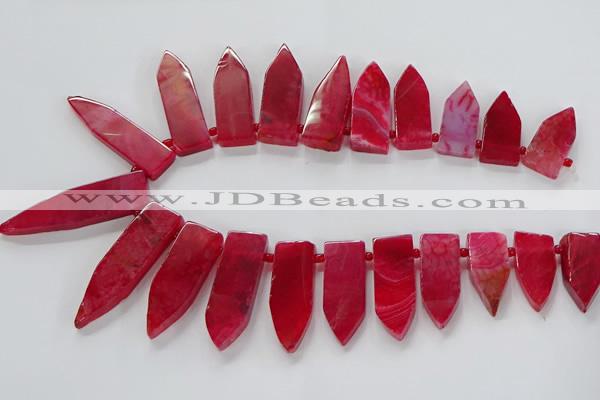 CTD2512 Top drilled 15*25mm - 16*50mm sticks agate gemstone beads