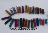 CTD2522 Top drilled 10*25mm - 12*50mm sticks agate gemstone beads