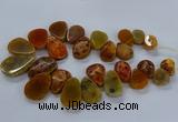 CTD2549 Top drilled 18*25mm - 30*40mm freeform agate gemstone beads