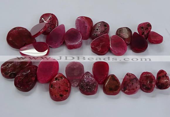 CTD2551 Top drilled 18*25mm - 30*40mm freeform agate gemstone beads