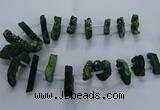 CTD2582 Top drilled 10*30mm - 10*50mm sticks plated druzy agate beads