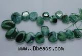 CTD2589 Top drilled 20*25mm - 30*40mm faceted freeform agate beads