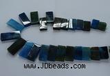 CTD2611 Top drilled 14*27mm - 16*42mm rectangle agate beads