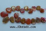 CTD2640 Top drilled 20*25mm - 30*40mm faceted freeform agate beads