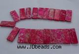 CTD2660 Top drilled 18*45mm - 20*48mm rectangle sea sediment jasper beads