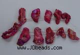 CTD2672 Top drilled 25*30mm - 35*60mm freeform plated druzy agate beads