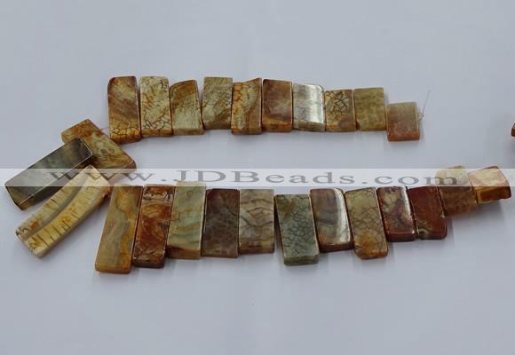 CTD2689 Top drilled 16*22mm - 16*55mm rectangle agate beads