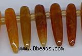 CTD2724 Top drilled 8*35mm bullet agate gemstone beads wholesale