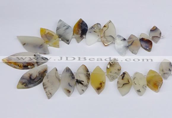 CTD2735 Top drilled 15*30mm - 25*50mm marquise montana agate beads