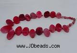 CTD2783 Top drilled 15*25mm - 25*40mm oval agate gemstone beads