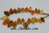 CTD2789 Top drilled 15*30mm - 25*45mm marquise agate gemstone beads