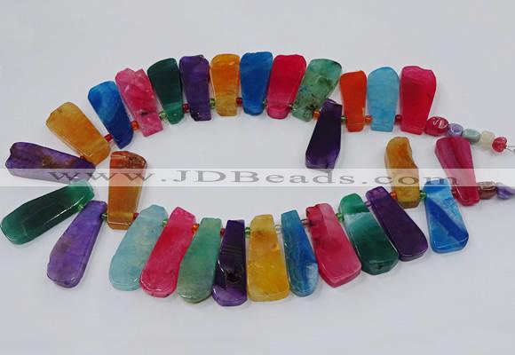 CTD2801 Top drilled 15*35mm - 20*40mm freeform agate gemstone beads