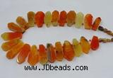 CTD2819 Top drilled 15*30mm - 18*45mm sticks agate gemstone beads