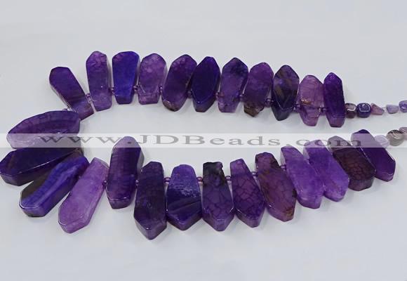 CTD2820 Top drilled 15*30mm - 18*45mm sticks agate gemstone beads