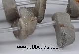 CTD2841 Top drilled 15*20mm - 18*40mm freeform plated druzy agate beads