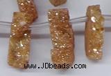 CTD2844 Top drilled 15*20mm - 18*40mm freeform plated druzy agate beads