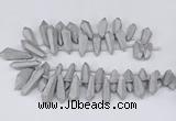 CTD2852 Top drilled 10*20mm - 15*50mm sticks plated quartz beads