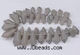 CTD2861 Top drilled 15*20mm - 22*50mm sticks plated quartz beads