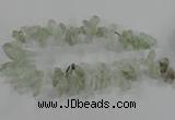 CTD2886 Top drilled 12*20mm - 15*35mm sticks green quartz beads