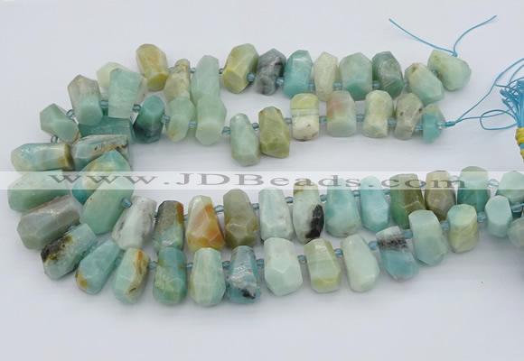 CTD3528 Top drilled 10*15mm - 15*25mm faceted nuggets amazonite beads