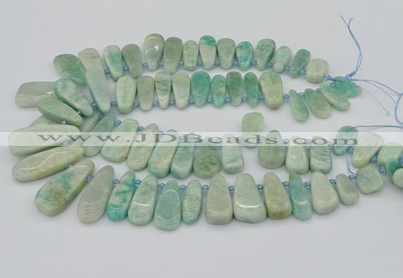 CTD3530 Top drilled 10*22mm - 15*45mm freeform amazonite beads