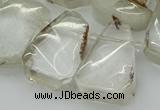 CTD3534 Top drilled 15*20mm - 25*30mm freeform green phantom quartz beads