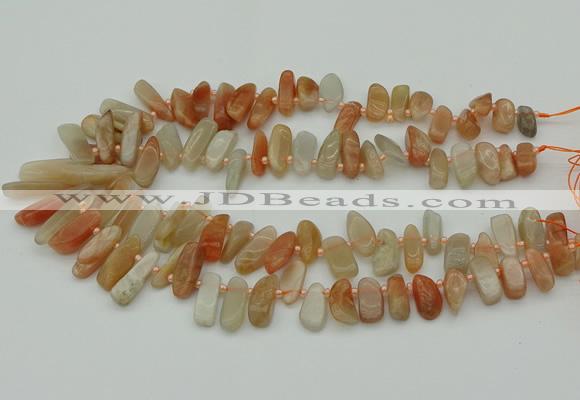 CTD3542 Top drilled 6*16mm - 8*35mm freeform moonstone beads