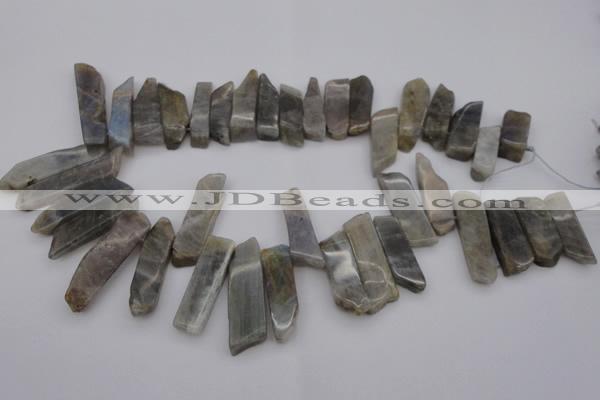 CTD358 Top drilled 10*25mm - 10*50mm wand labradorite beads